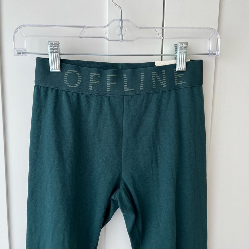 NWT OFFLINE By Aerie OG Logo Legging Sz Small Green - Picture 2 of 9